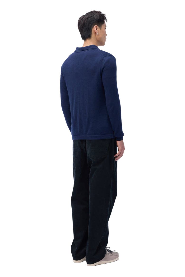 Cashmere Silk Polo-Neck Cardigan, Alternate, color, mood indigo