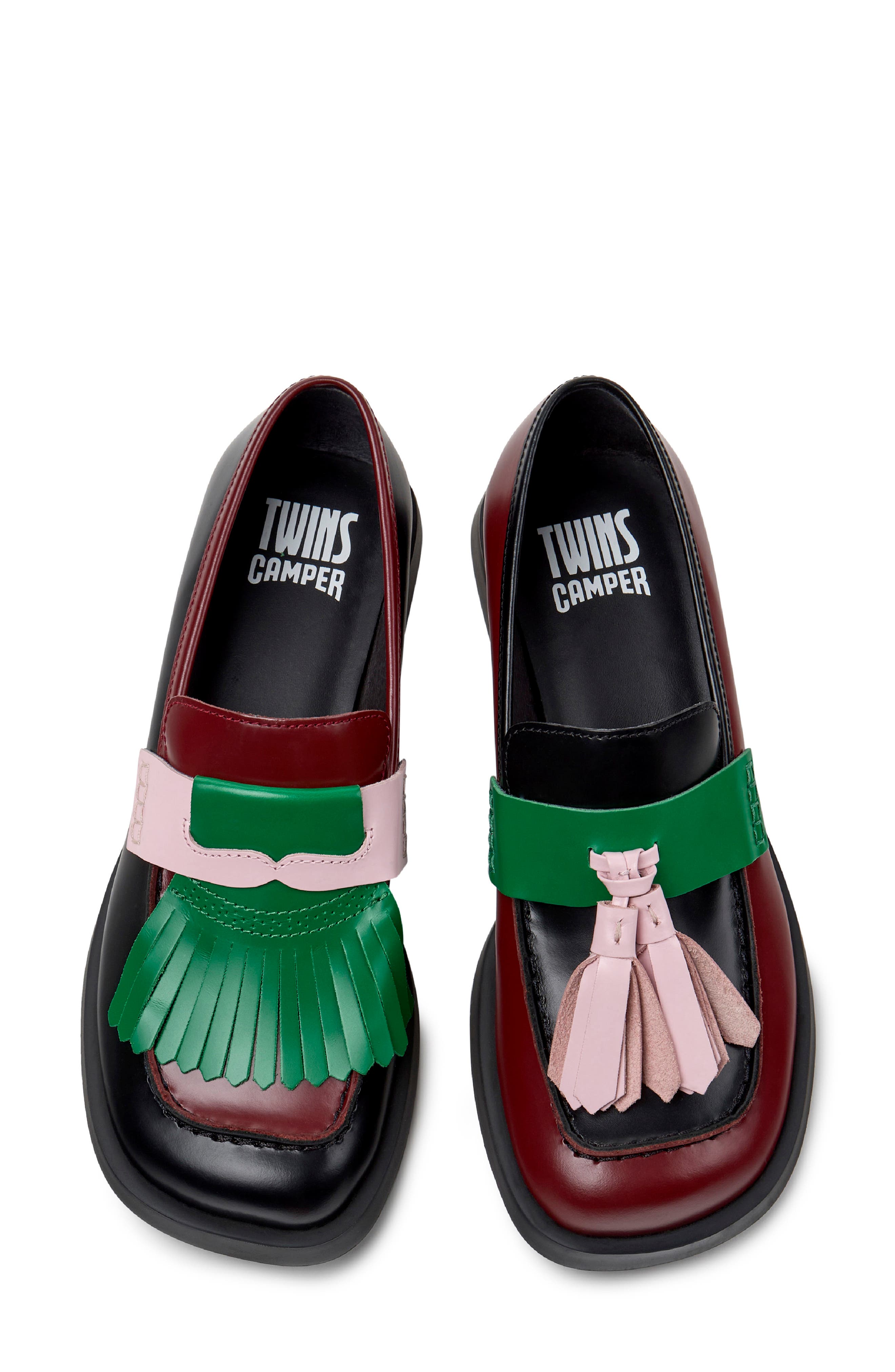 Donna Twins Mismatch Loafer, Main, color, BURGUNDY