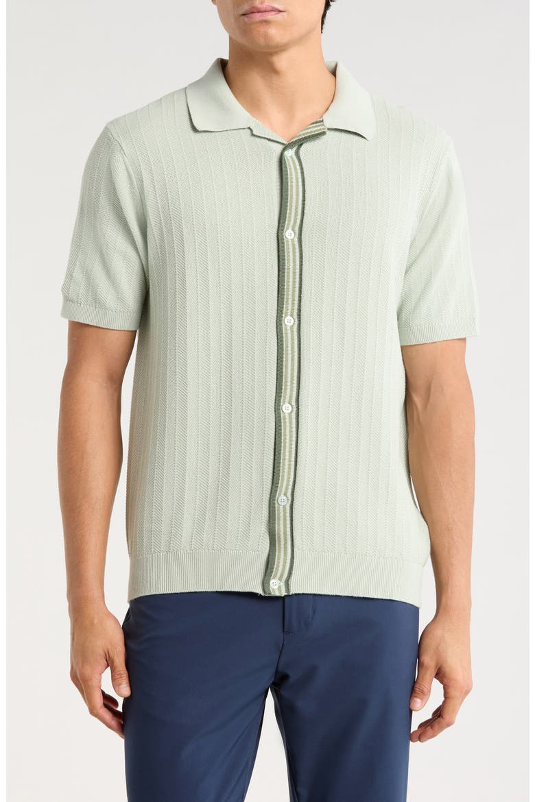 Beaufort Short Sleeve Knit Cardigan, Main, color, AQUA GREEN