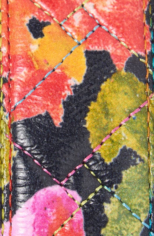 Kurt Geiger London Floral Print Leather Belt In Multi