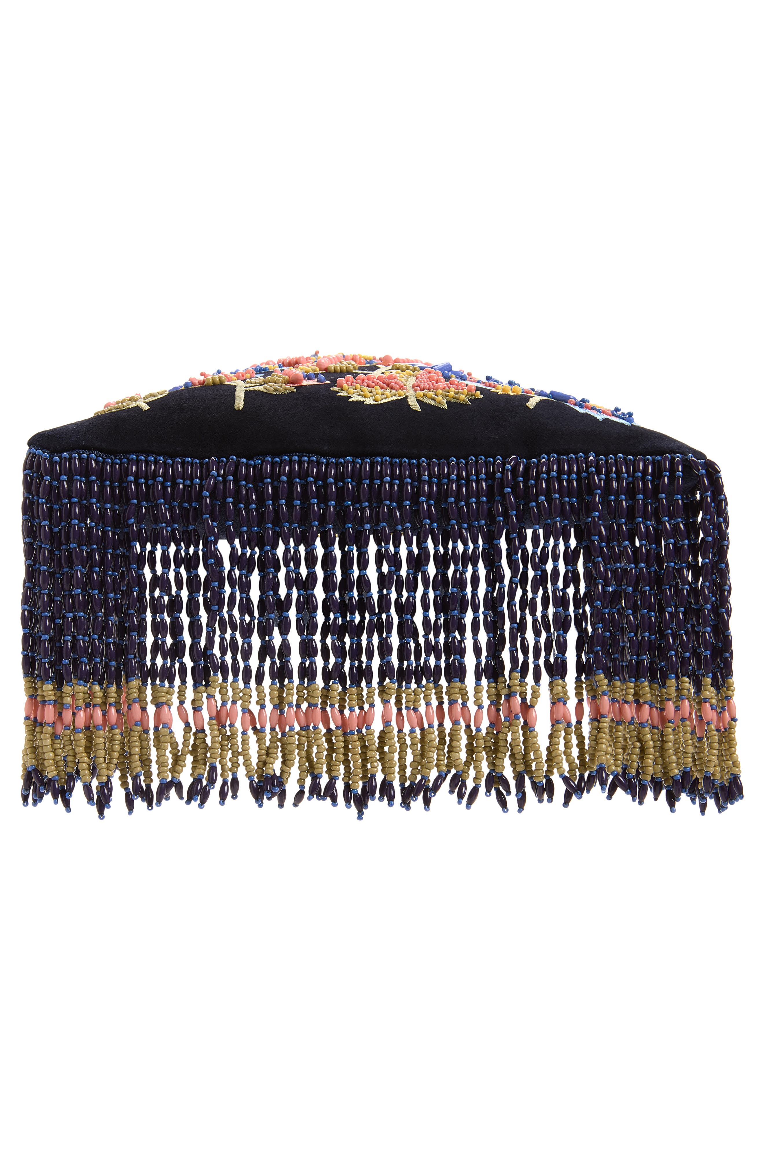 Kalispera Beaded Fringe Suede Shoulder Bag, Alternate, color, BLUE