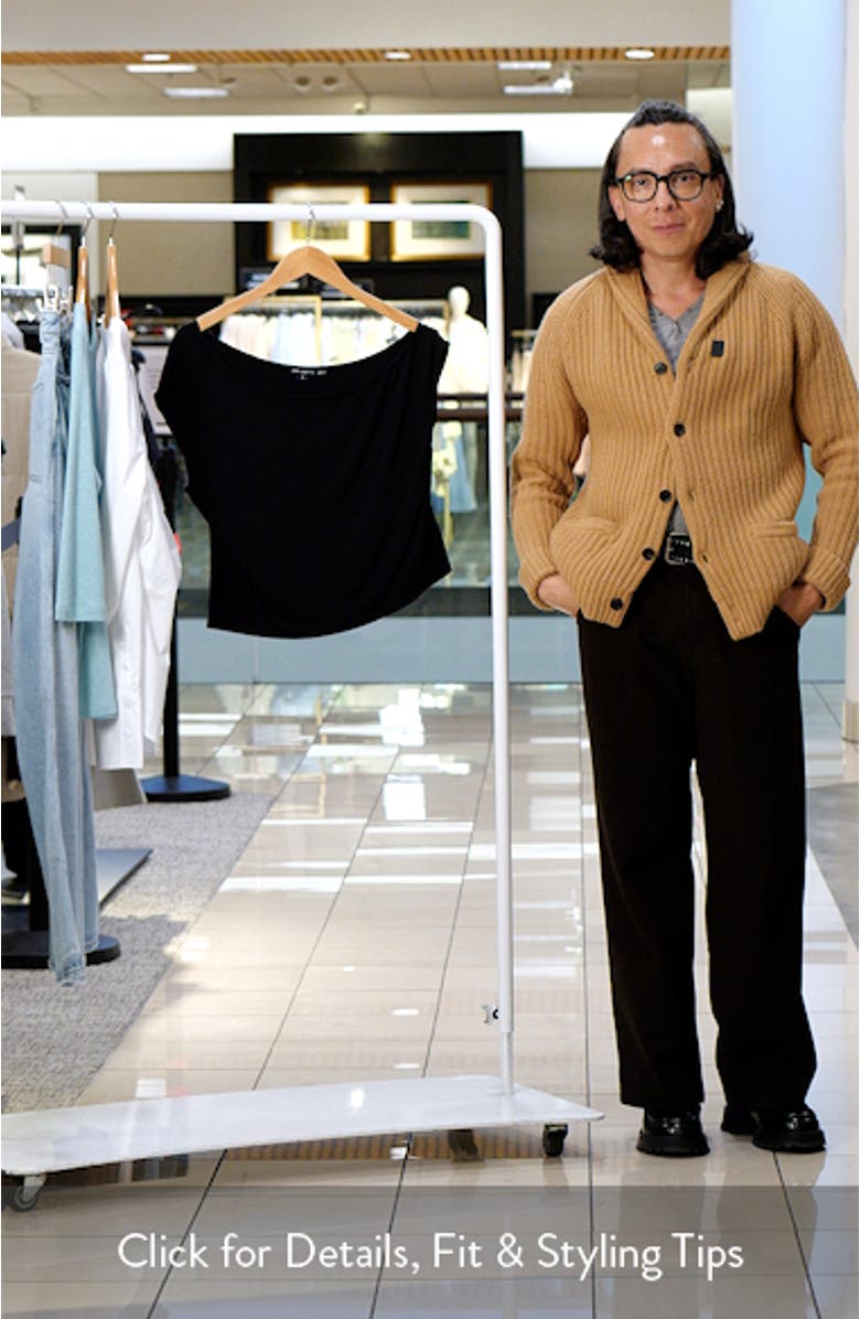 Asymmetric Off the Shoulder Jersey Top, sales video thumbnail