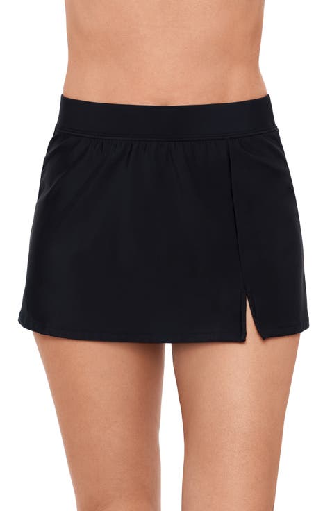 Full Coverage Skirted Swimsuit Bottom with Side Slit