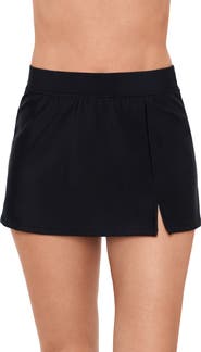 Aqua Green Full Coverage Skirted Swimsuit Bottom with Side Slit