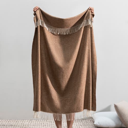 Lands Downunder Italian Herringbone Throw In Brown