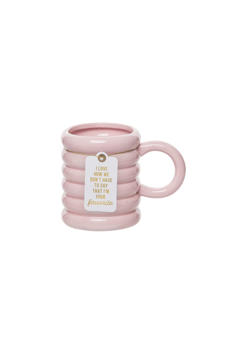 Totalee Gift Im Your Favorite Pink Ribbed Mug Ceramic Pink 22 oz, Main, color, Pink