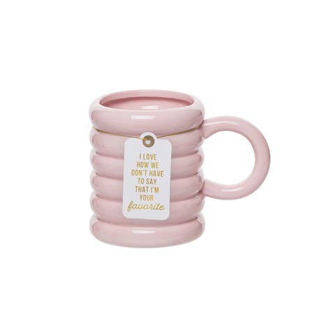 Im Your Favorite Pink Ribbed Mug Ceramic Pink 22 oz