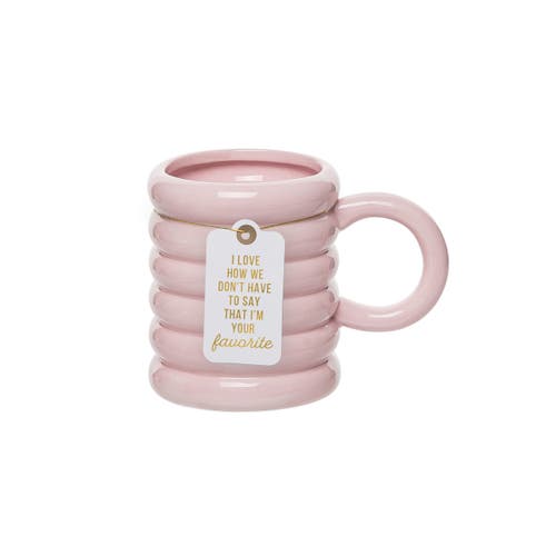 Totalee Gift Im Your Favorite Pink Ribbed Mug Ceramic Pink 22 oz