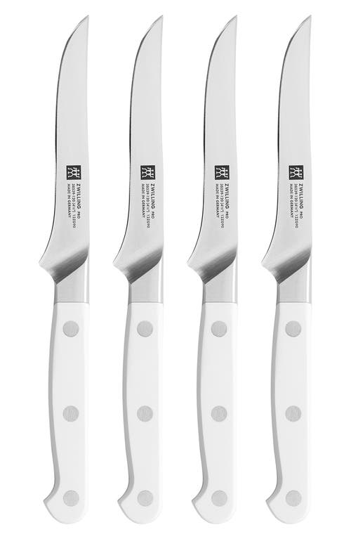 ZWILLING Pro Le Blanc 4-Piece Steak Knife Set in Silver 