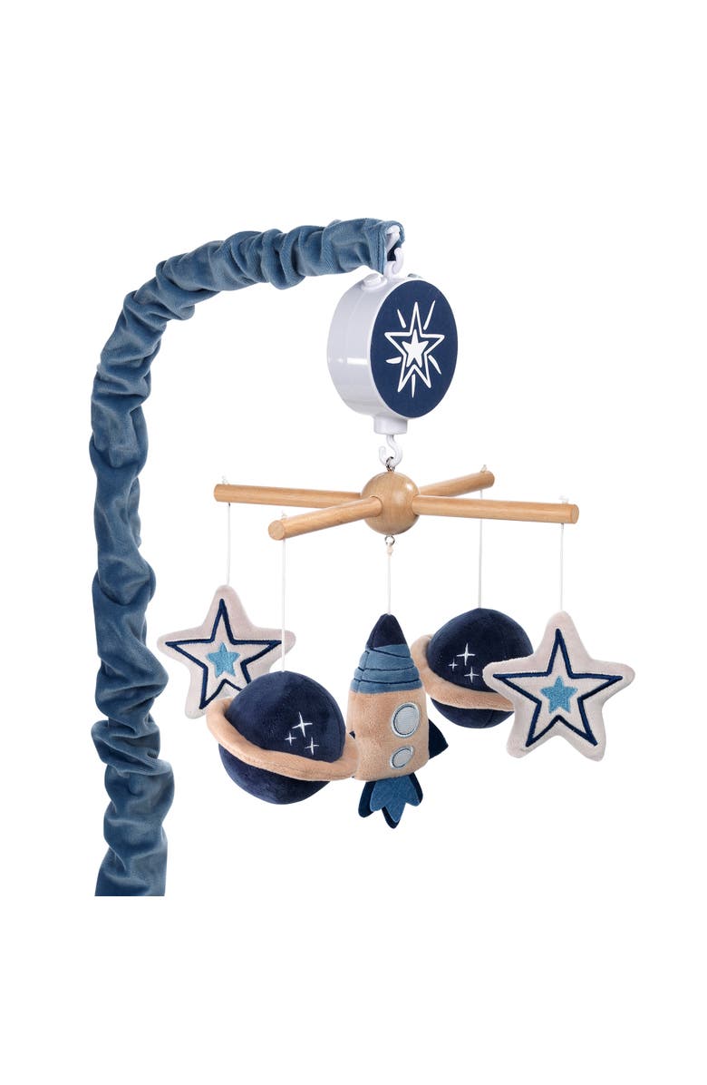 Lambs & Ivy Sky Rocket Planets/Stars Musical Baby Crib Mobile Soother Toy, Main, color, Blue