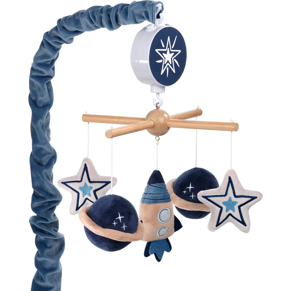 Lambs & Ivy Sky Rocket Planets/stars Musical Baby Crib Mobile Soother Toy In Blue