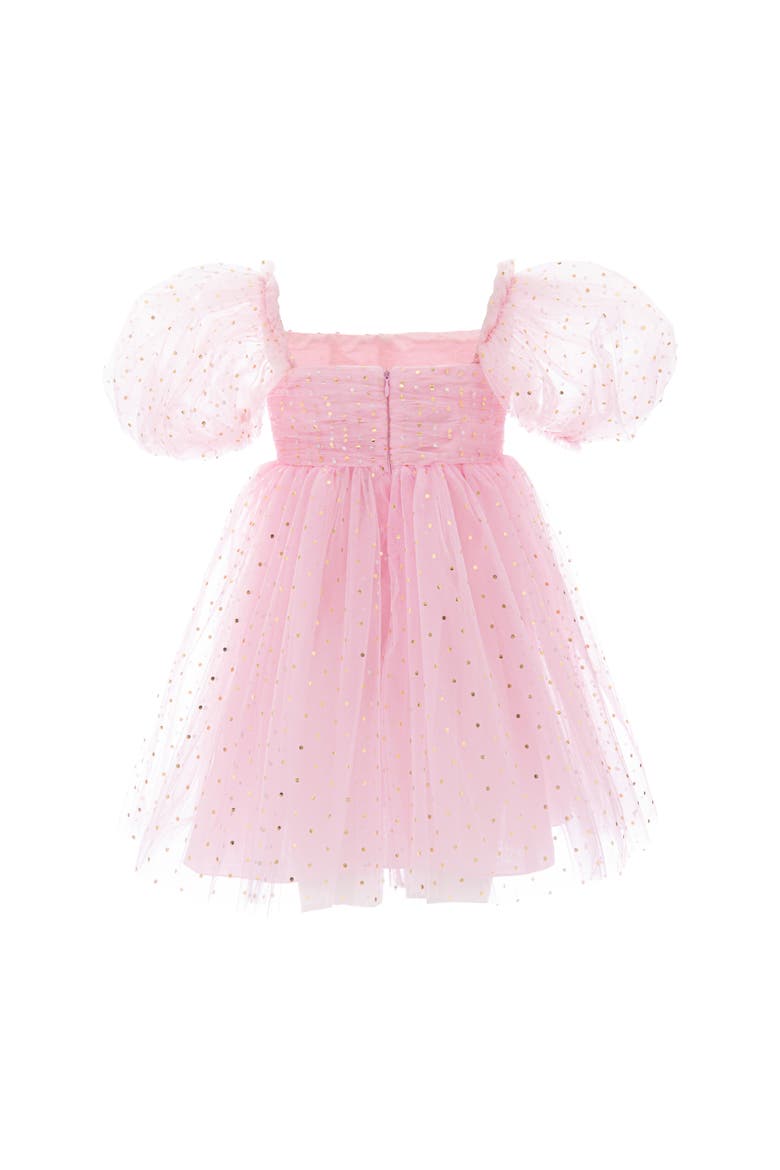 Tulle Dress with Puffed Sleeves, Alternate, color, Pink