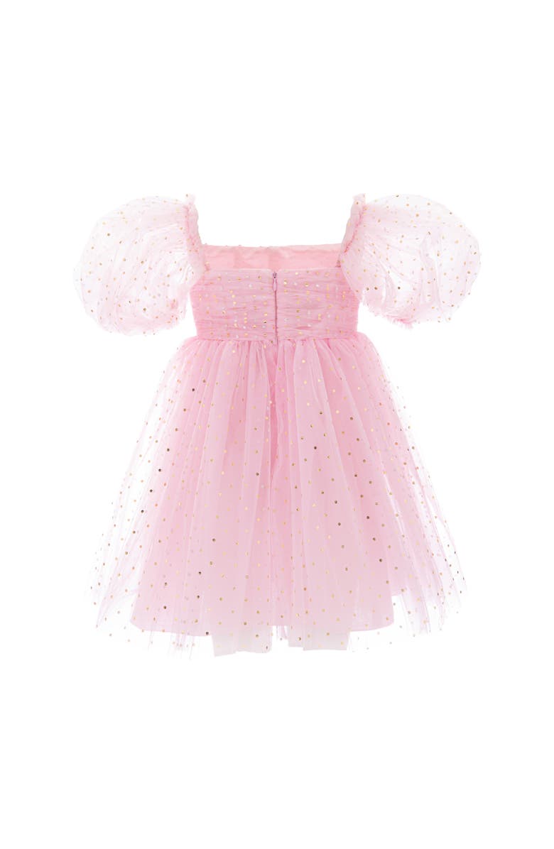 Mimi Tutu Tulle Dress with Puffed Sleeves, Alternate, color, Pink