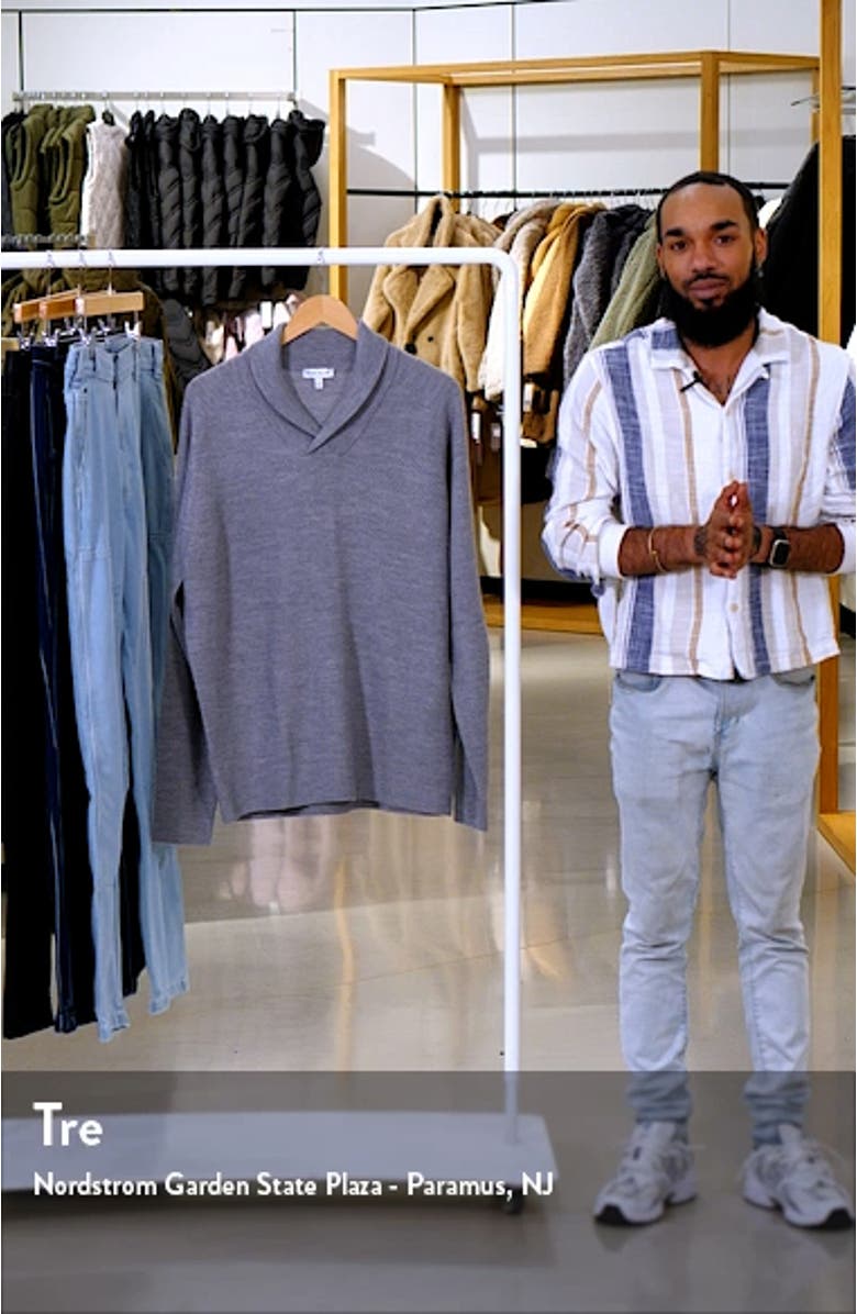Dempsey Textured Wool Shawl Collar Sweater, sales video thumbnail