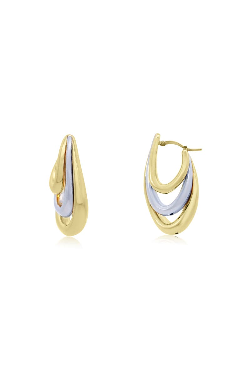 Two-Tone Trio Hoop Earrings, Main, color, Two Tone