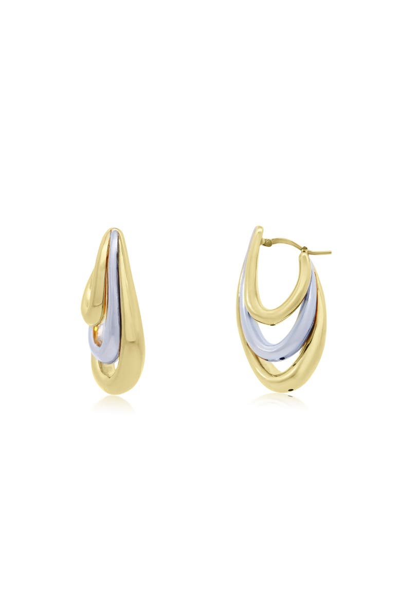 The Lovery Fine Jewelry Two-Tone Trio Hoop Earrings, Main, color, Two Tone