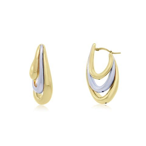 Two-Tone Trio Hoop Earrings