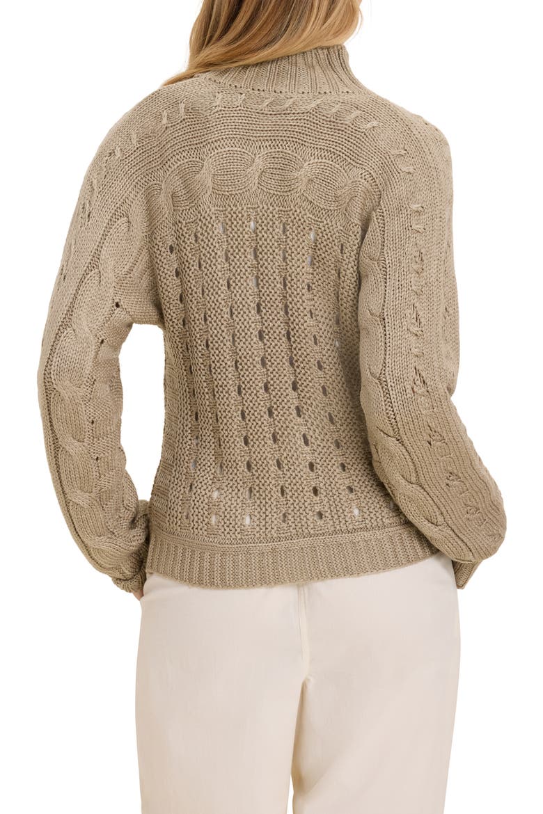 Cable Knit Cardigan, Alternate, color, MALT