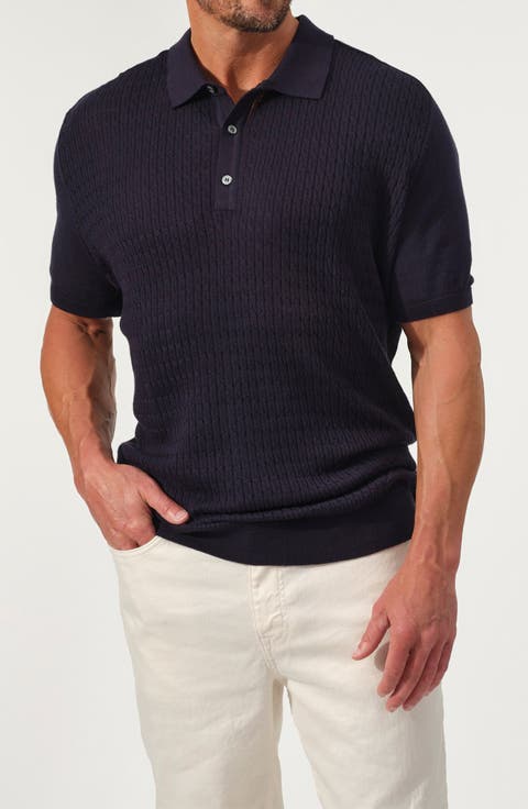 Cable Knit Polo Sweater