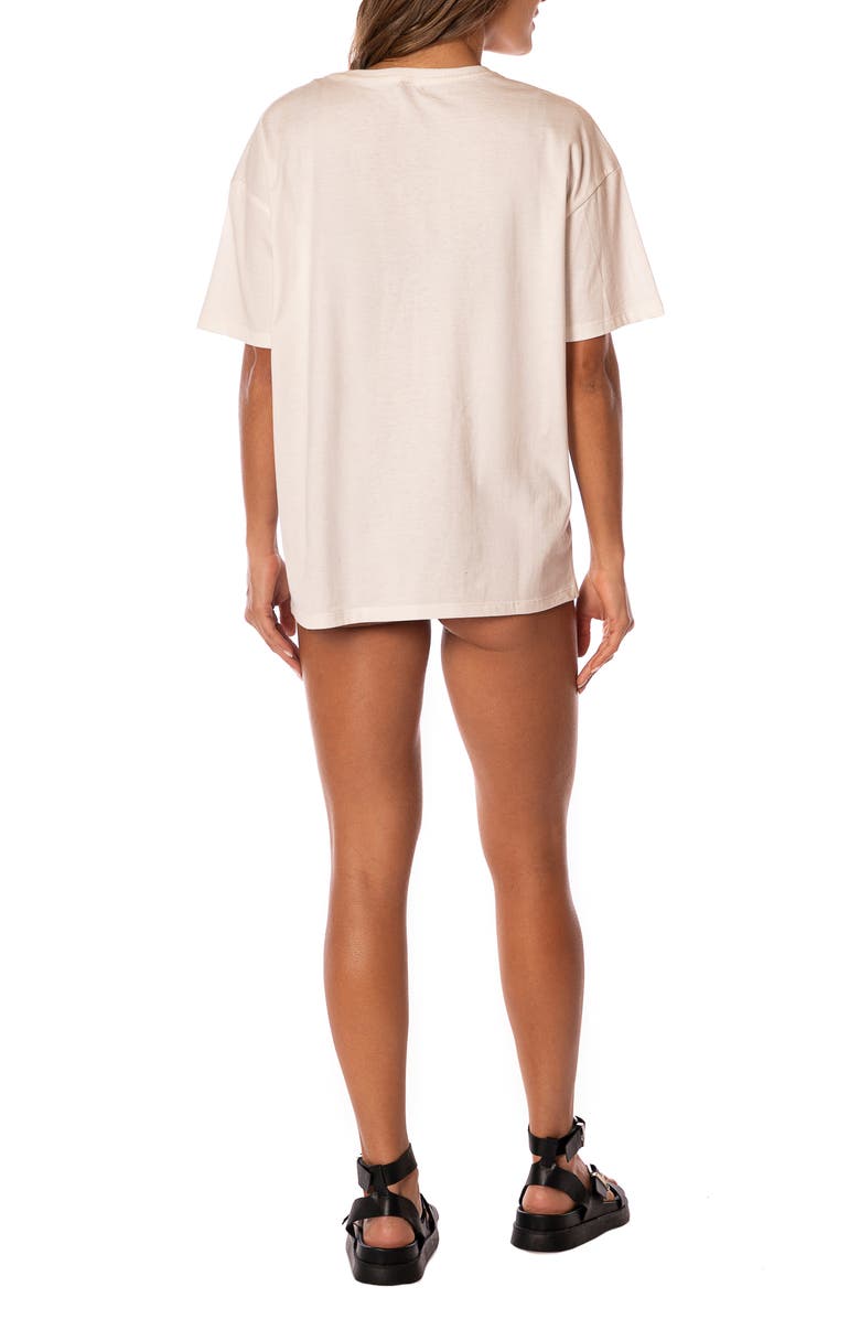 Maaji Beige Breeze Azalea Cotton Cover-Up T-Shirt, Alternate, color, Open White