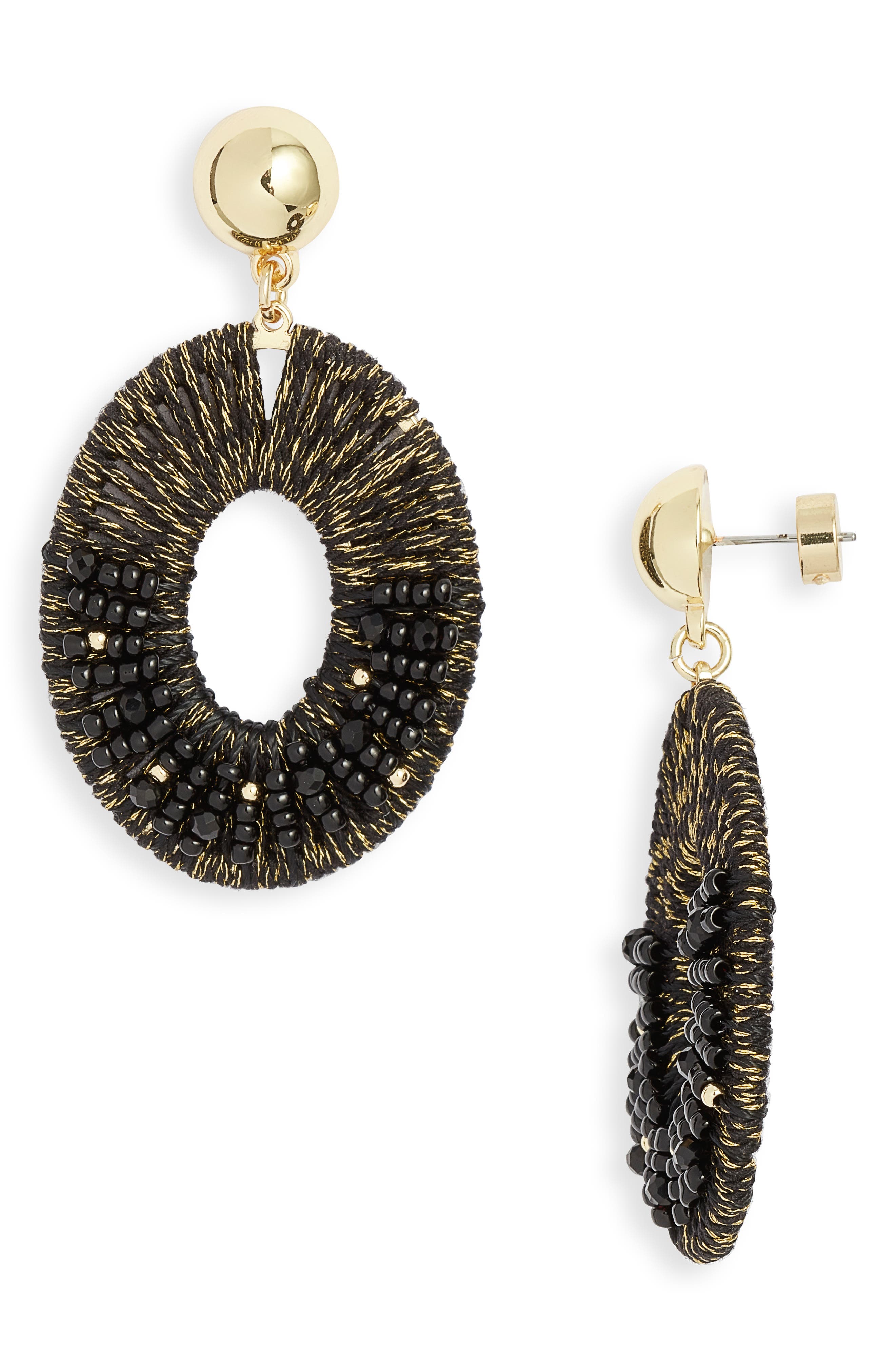 Nordstrom Beaded Oval Drop Earrings