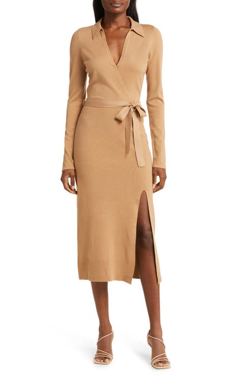 Carmen Belted Long Sleeve Sweater Dress