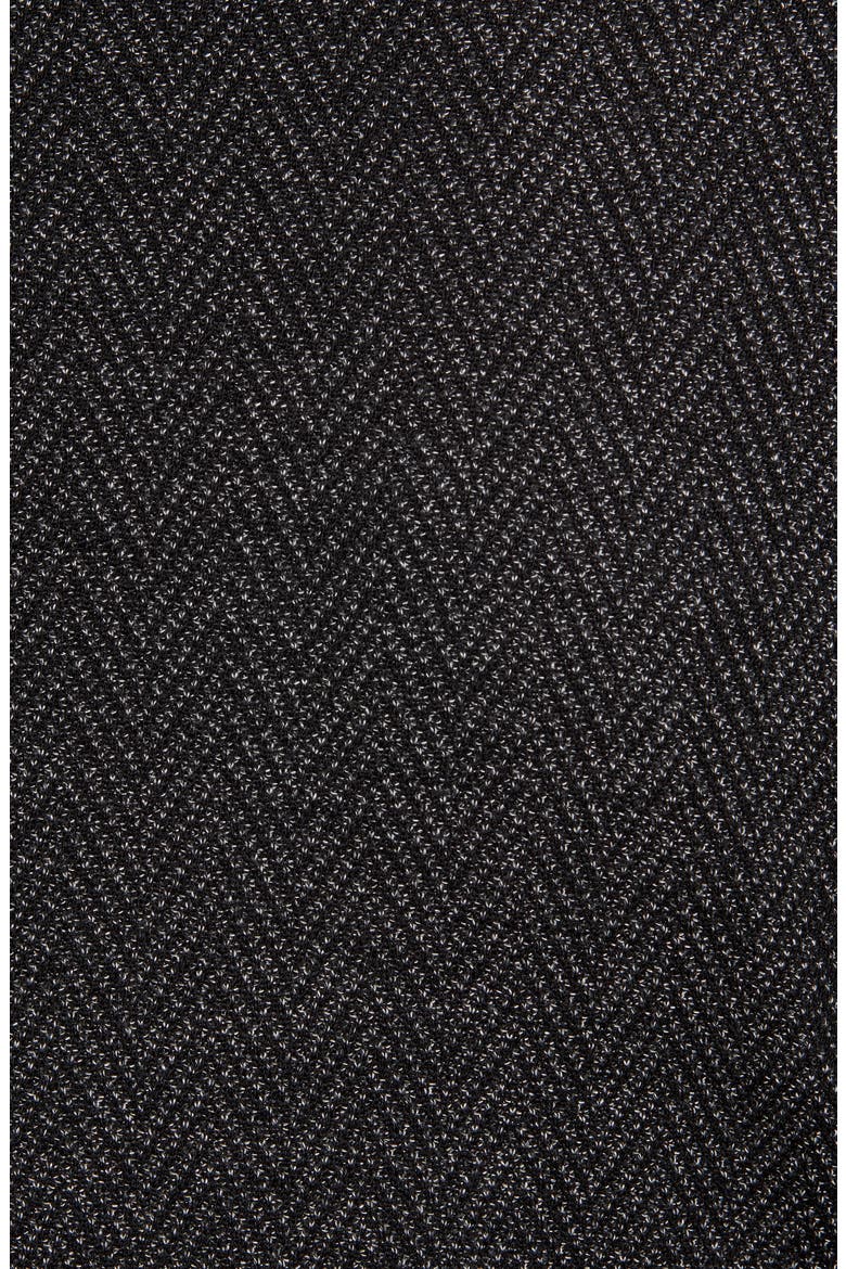 Trim Fit Herringbone Wool & Cotton Sport Coat, Alternate, color, BLACK