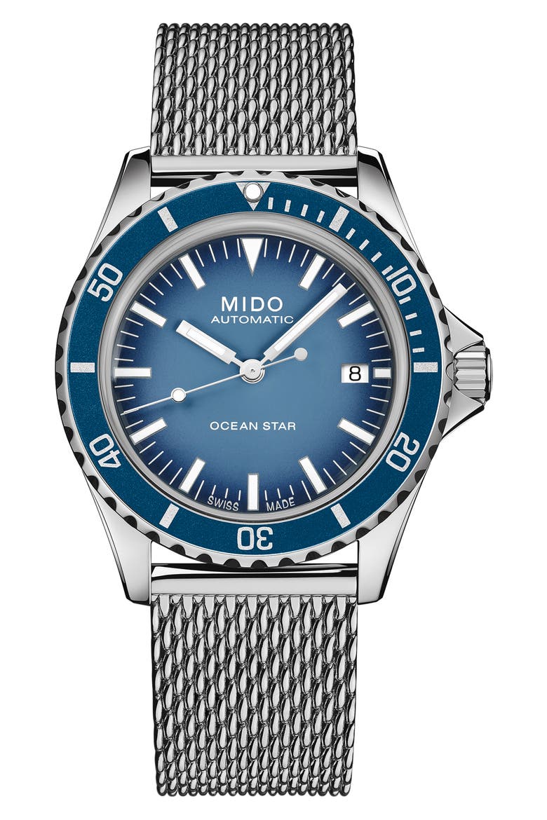 Ocean Star Tribute Bracelet Watch & Rubber Strap Gift Set, 40.5mm, Main, color, BLUE GRADIENT