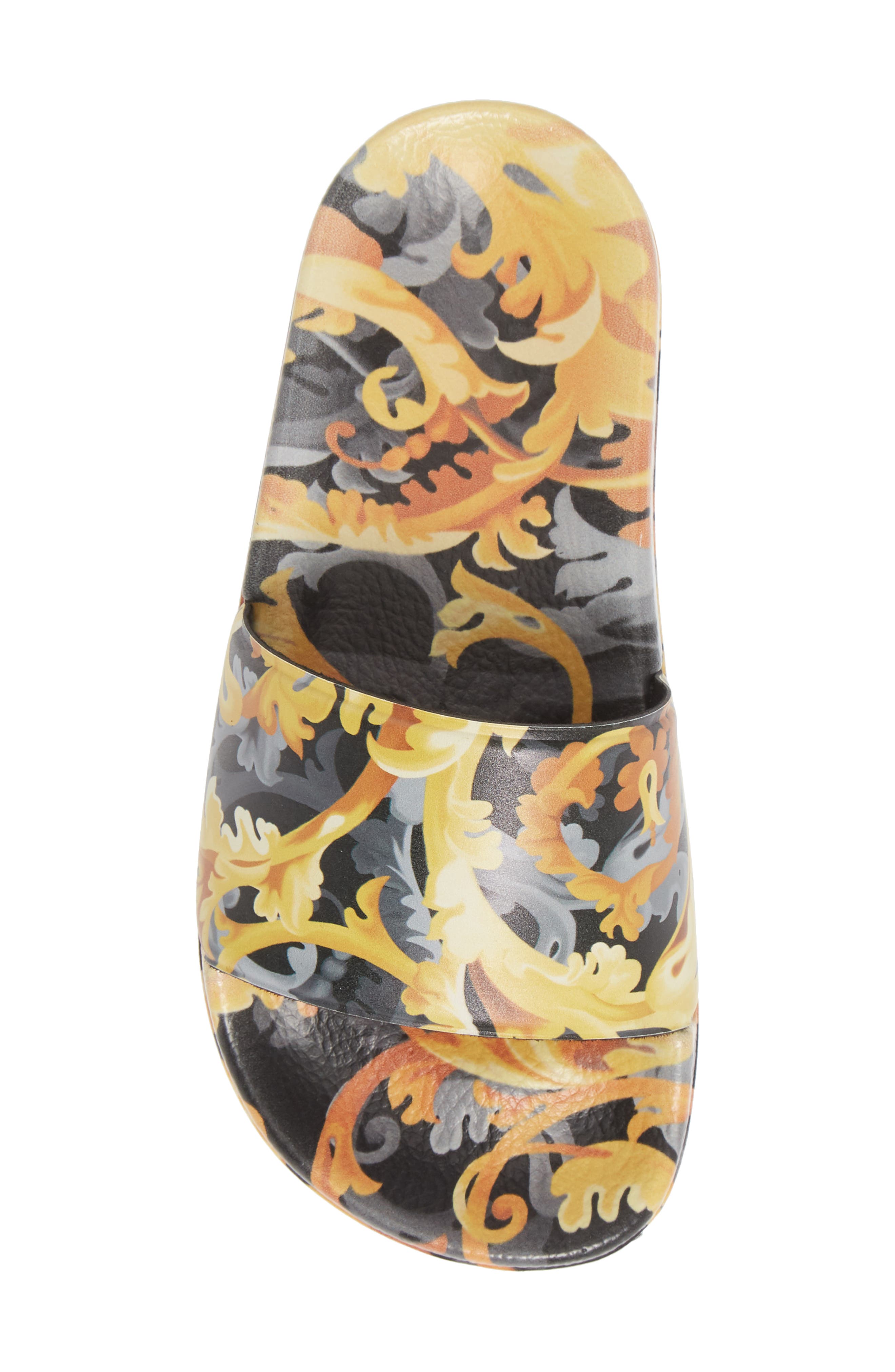 Versace Barocco Slide Sandal, Alternate, color, 