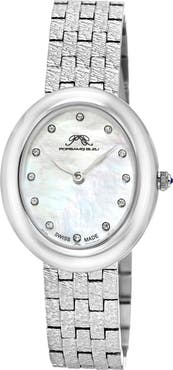 PORSAMO BLEU Women's Porsamo Bleu Angelica Oval MOP Dial Stainless Steel Watch