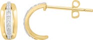 EFFY 14K Gold Plated Sterling Silver Diamond Hoop Earrings