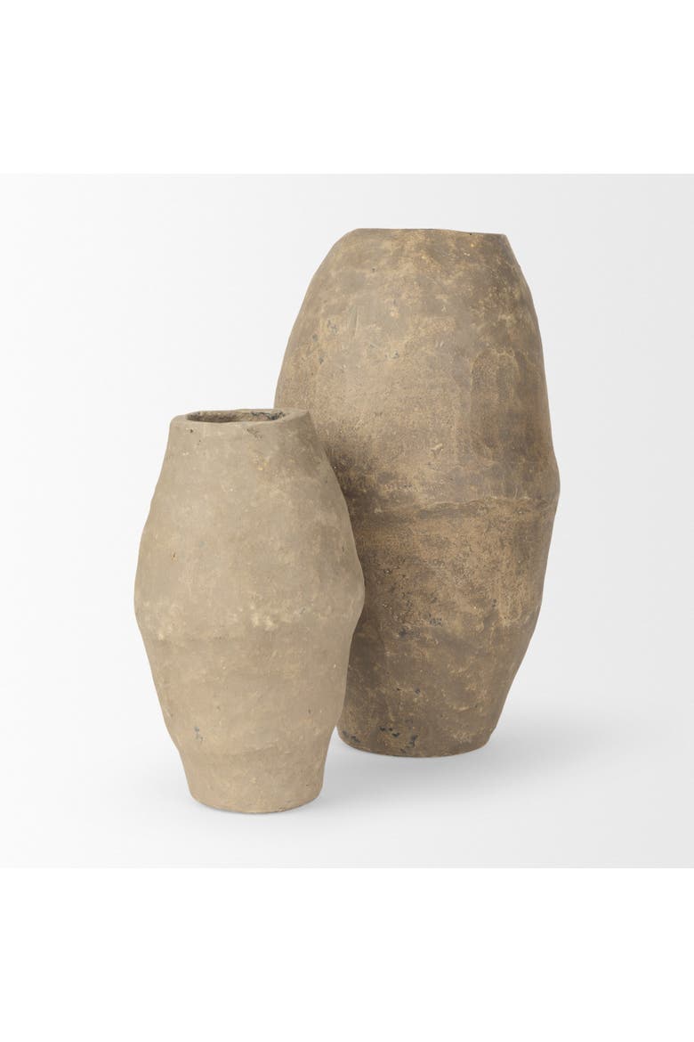 Rundal Paper Mache Vase, Alternate, color, Grey