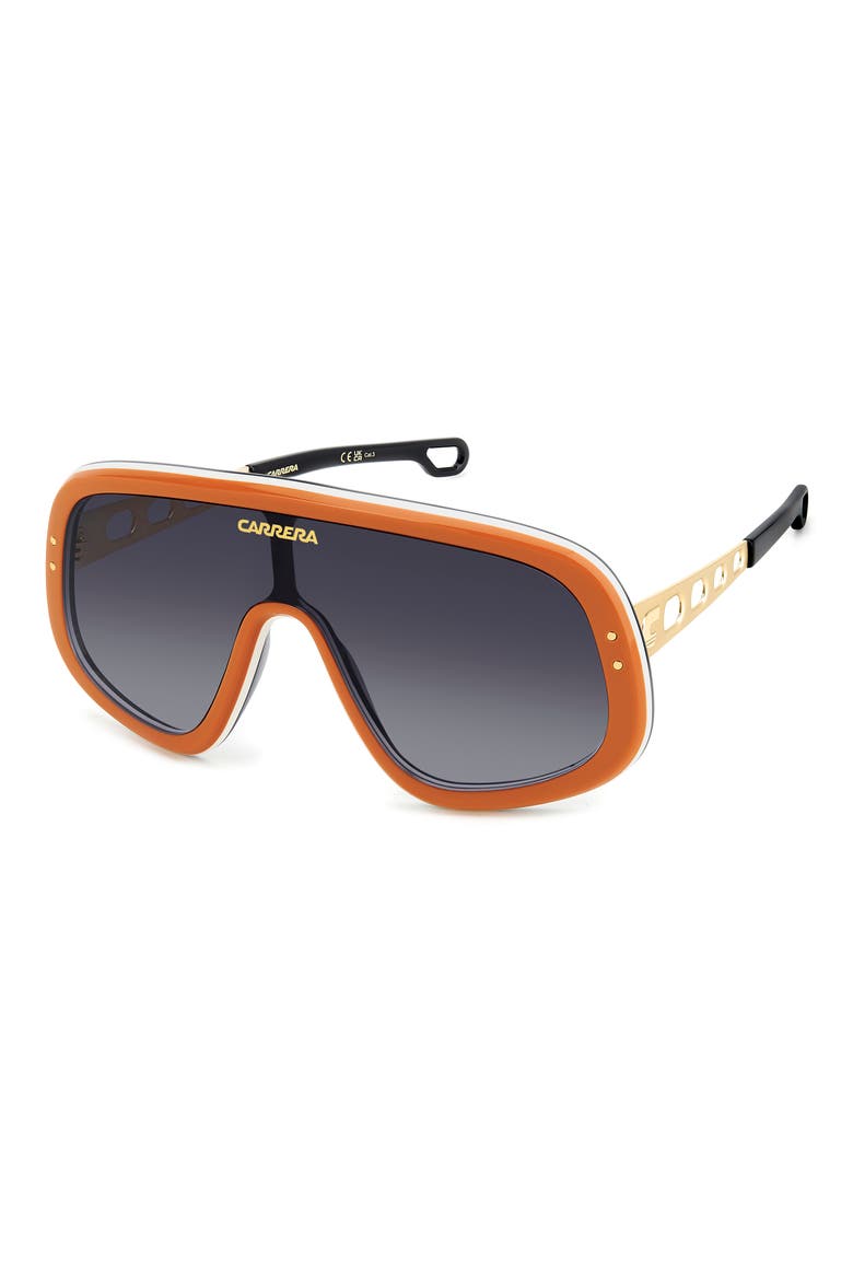 99mm FLAGLAB 17 99mm Shield Sunglasses, Alternate, color, ORANGE GOLD/ DARK GREY SF