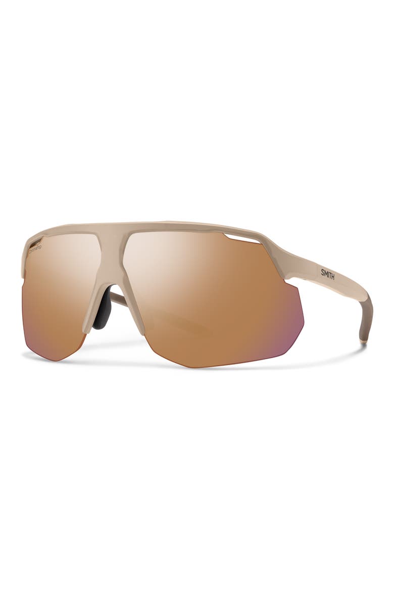 Motive 74mm ChromaPop™ Polarized Shield Sunglasses, Alternate, color, MATTE SUMMIT / ROSE GOLD