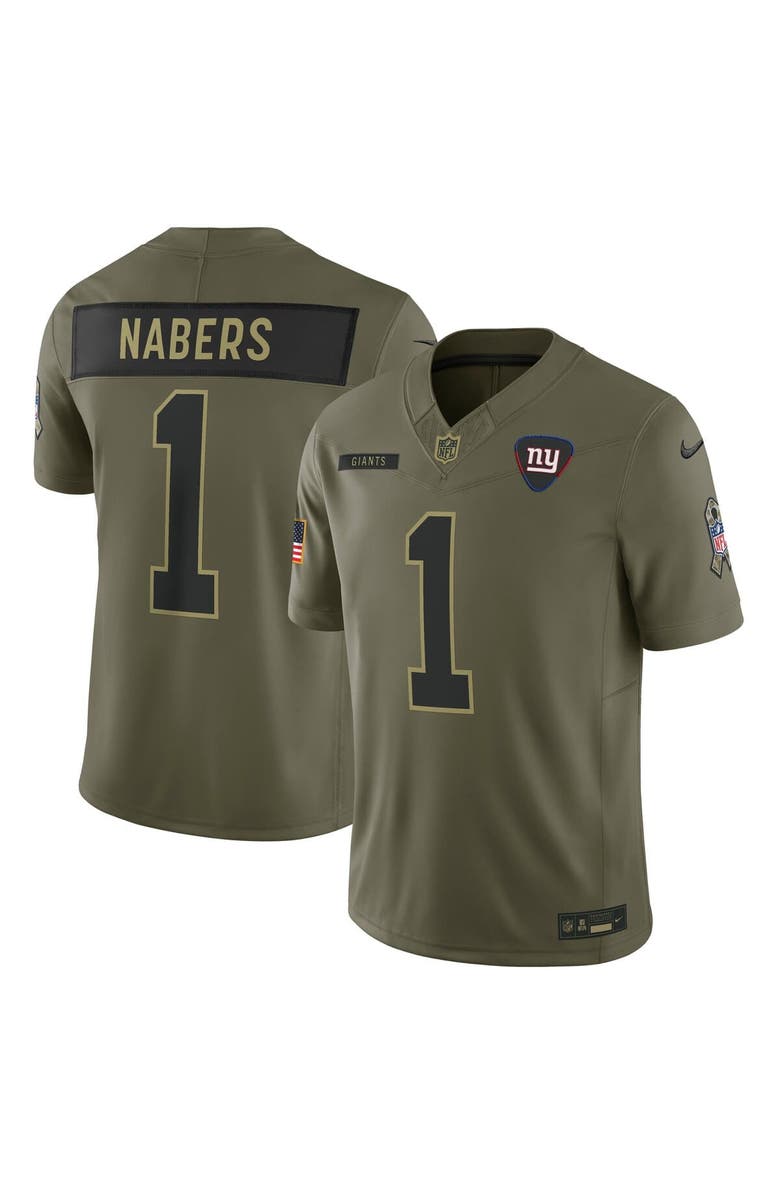 Nike Men's Nike Malik Nabers Olive New York Giants 2025 Salute to Service Limited Jersey, Main, color, Olive
