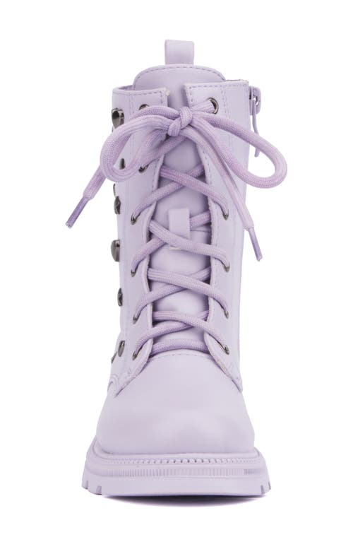 Olivia Miller Kids' Astro Stud Combat Boot In Purple