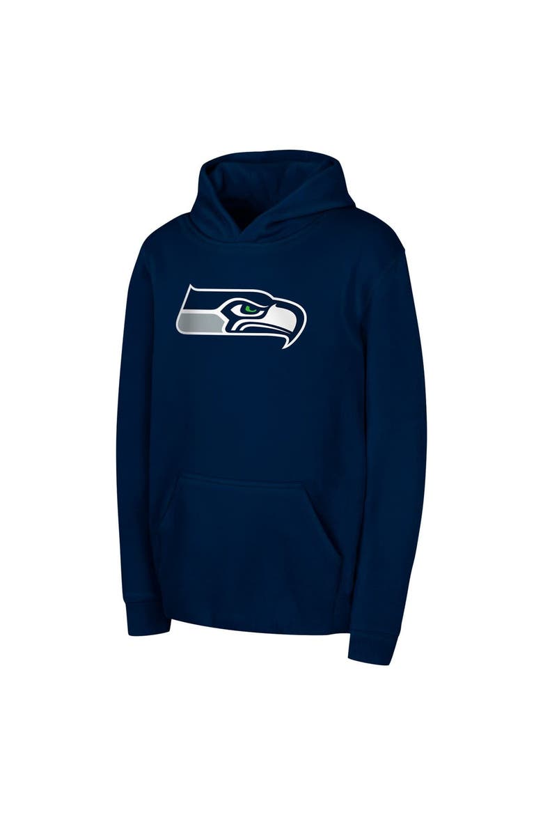 Youth College Navy Seattle Seahawks Team Logo Pullover Hoodie, Alternate, color, College Navy