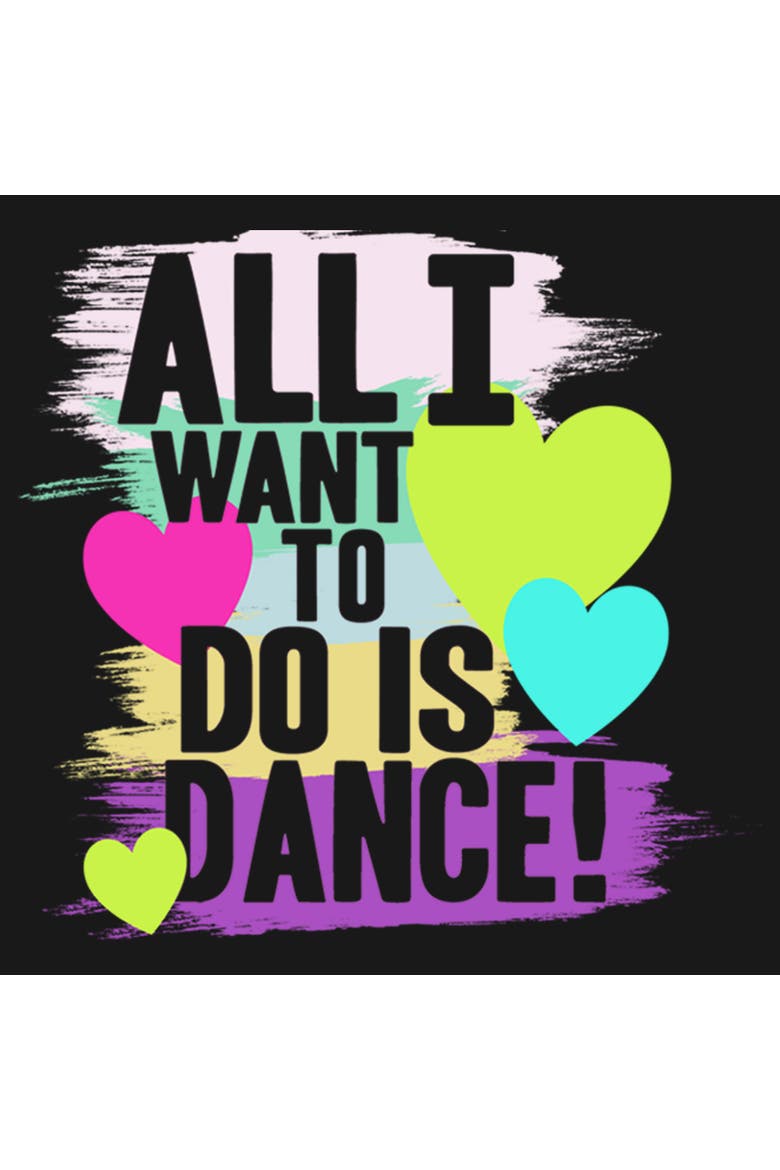 Girls' All I Want to Do is Dance Graphic Tee, Alternate, color, Black
