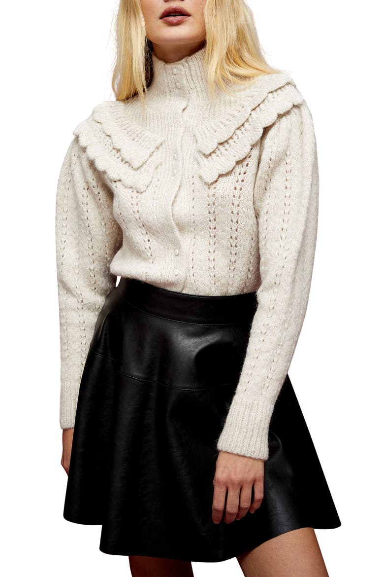 High Neck Cardigan, Main, color, IVORY