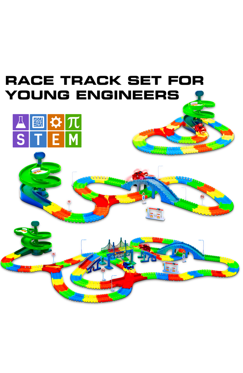 USA Toyz Large Glow Trax Race Tracks for Kids- 380pc, Alternate, color, Multi Color