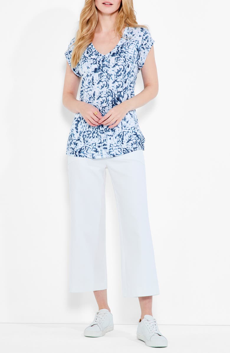 NZT by NIC+ZOE Daydream V-Neck Linen Blend T-Shirt, Alternate, color, 