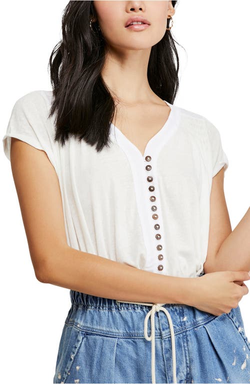 Free People Highland Button Blouse In White
