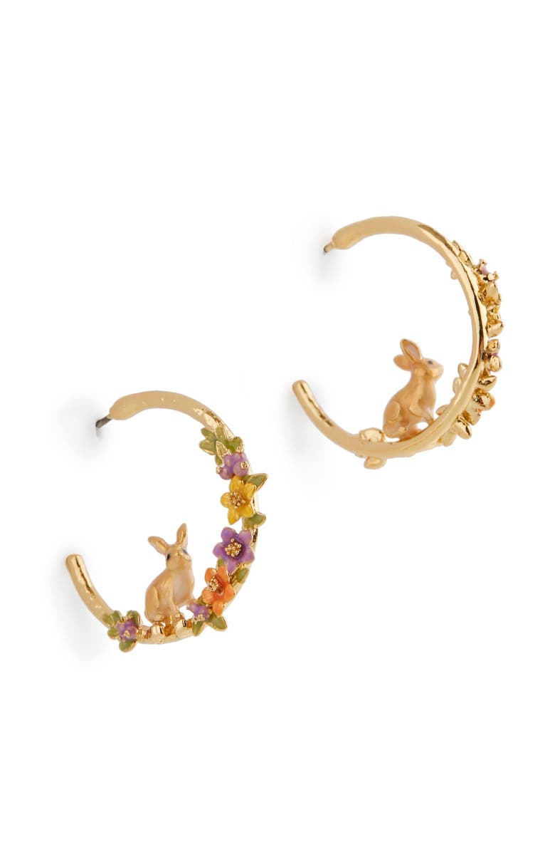 Bill Skinner Studio Flower Rabbit Hoops, Alternate, color, Rabbit