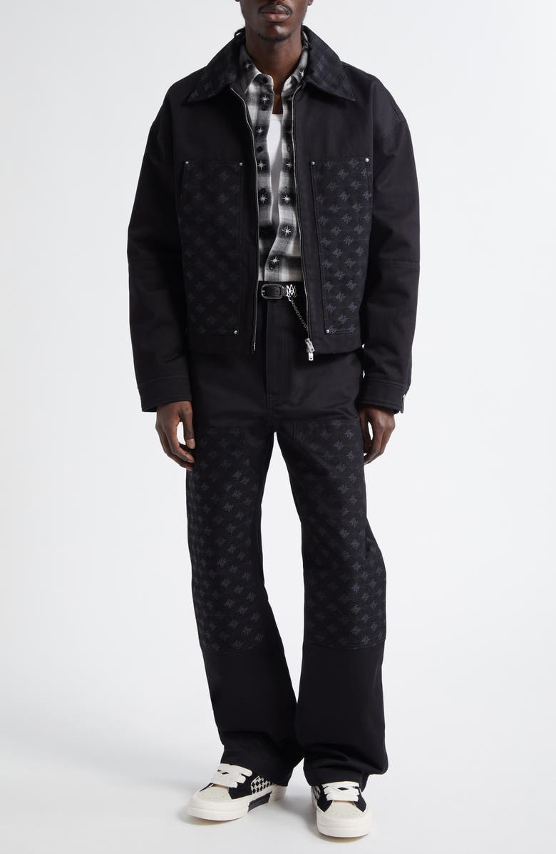 AMIRI MA Quad Jacquard Cotton & Wool Work Jacket, Alternate, color, Black