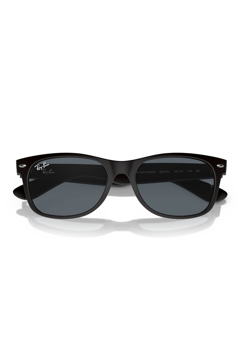 New Wayfarer 55mm Rectangular Sunglasses, Alternate, color, BLACK BLUE