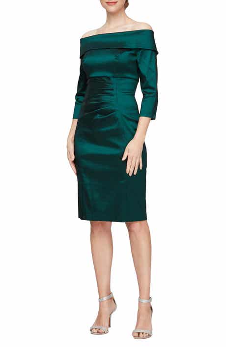 Alex Evenings Off the Shoulder Sheath Cocktail Dress
