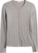Faherty Paradise Organic Cotton Blend Pointelle Cardigan