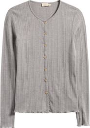 Faherty Paradise Organic Cotton Blend Pointelle Cardigan
