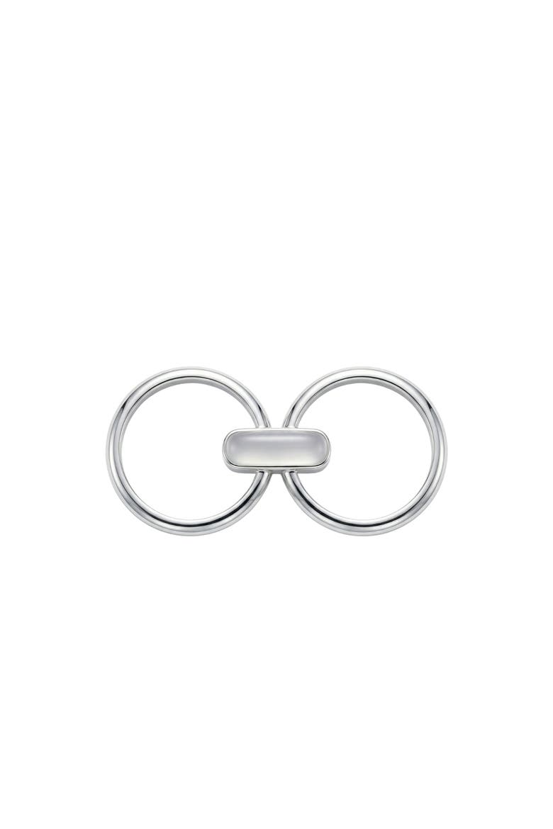 Infinity Duo Bar Ring in White Marble, Alternate, color, White