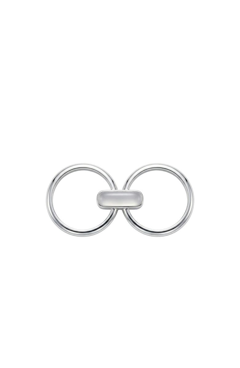seree Infinity Duo Bar Ring in White Hanbai Jade, Alternate, color, White